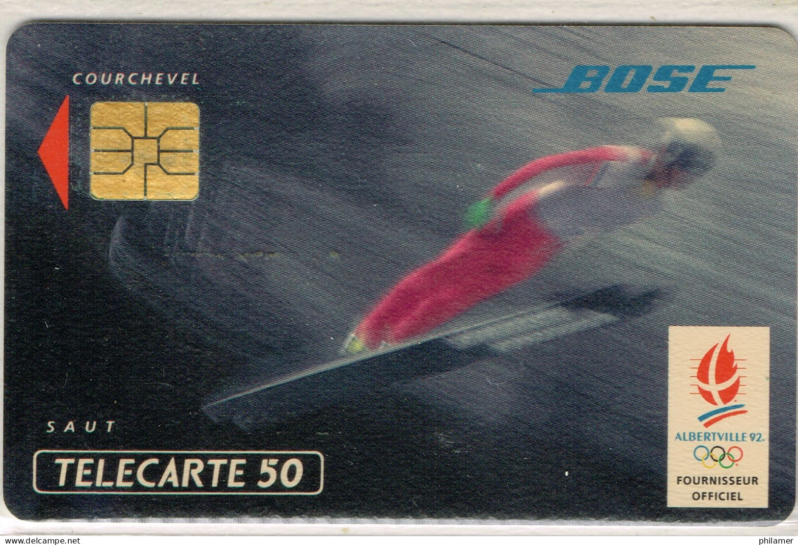 France French Telecarte Phonecard F211 Bose Enceinte Musique Saut A Ski Sport Jeux Olympique Hiver Albertville Ut BE - 1991