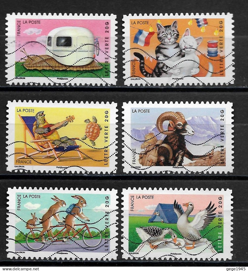 France 2014 Oblitéré Autoadhésif   N° 978 - 980 - 981 - 985 - 986 -  988   -  Sourires  Animaux  Personnifiés - Used Stamps