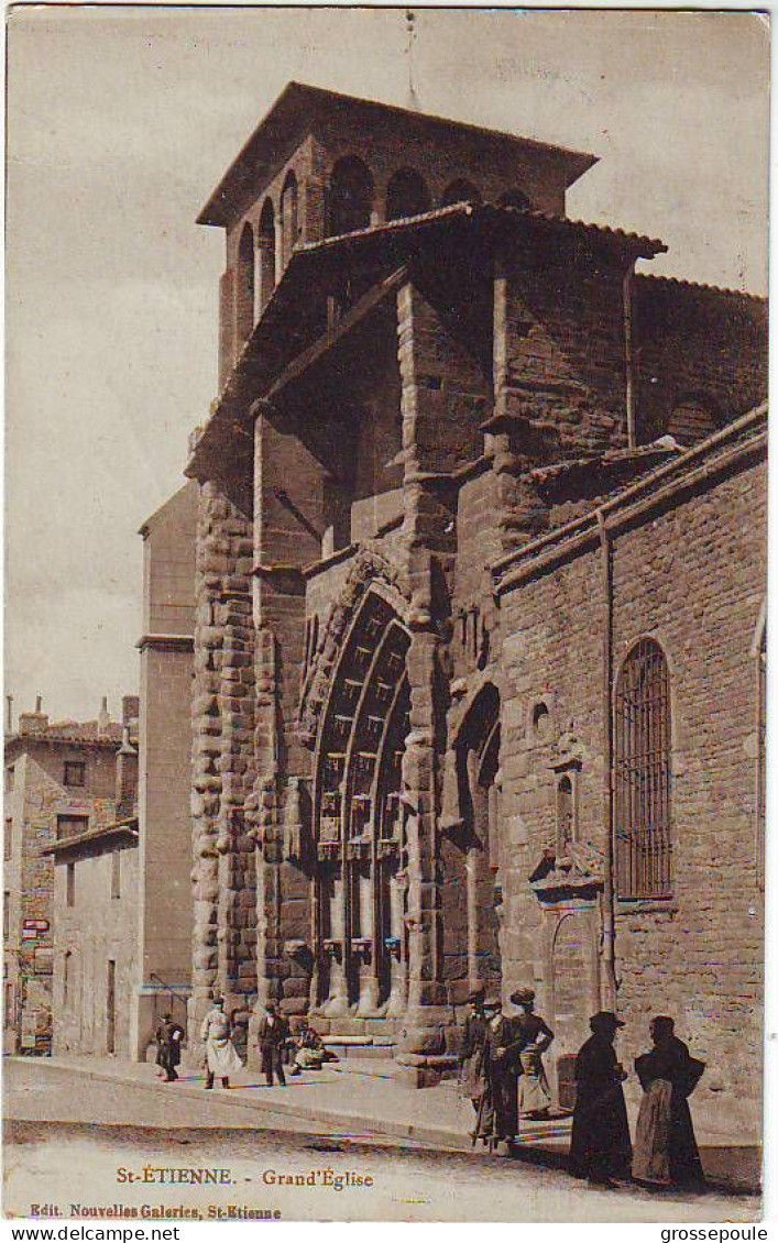 42 - LA GRAND EGLISE - SAINT ETIENNE - LE PORCHE - Circulée En 1920 - Saint Etienne