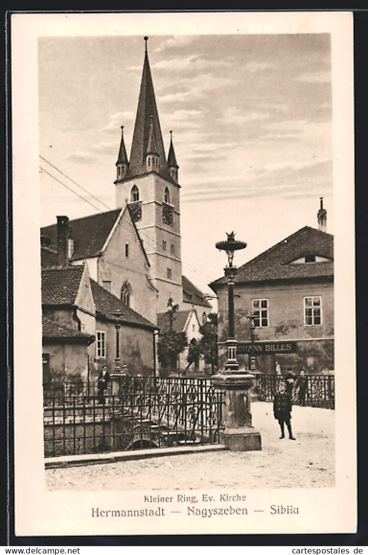 AK Hermannstadt, Kleiner Ring, Ev. Kirche  - Romania