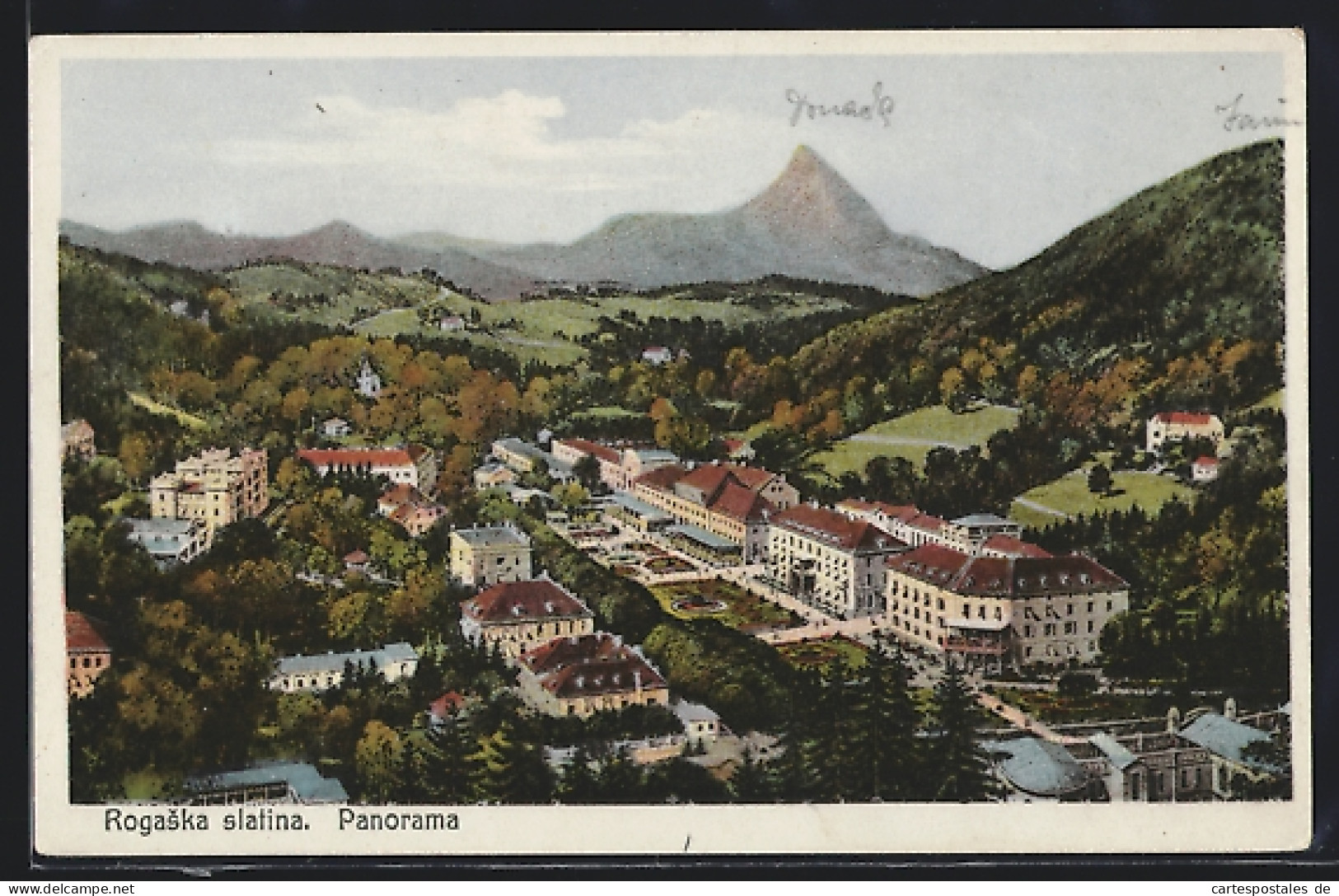 AK Rogaska Slatina, Panorama Mit Bergspitze Im Hintergrund  - Slowenien