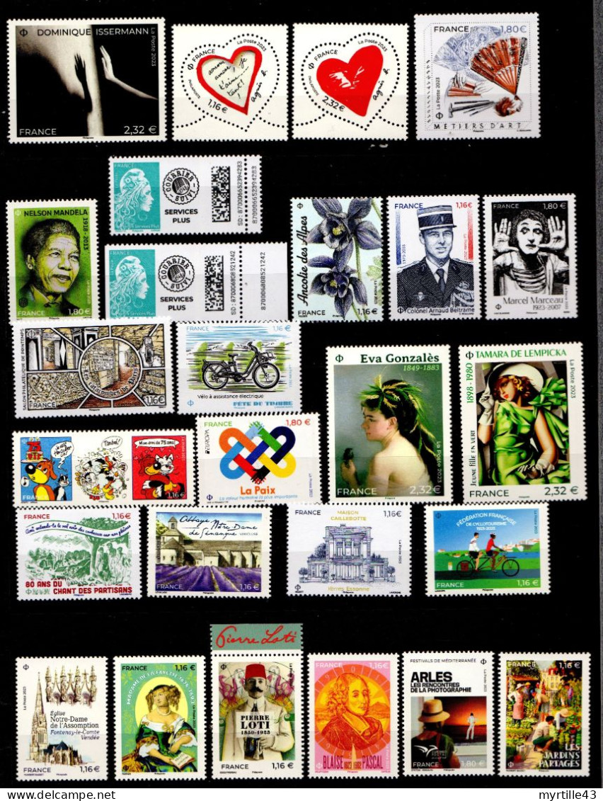 2023 - Ensemble Des Timbres De France De 2023, Incluant Les 2 Timbres Des Affiches Congrès UPU Et CITT - Faciale 105€ - Unused Stamps