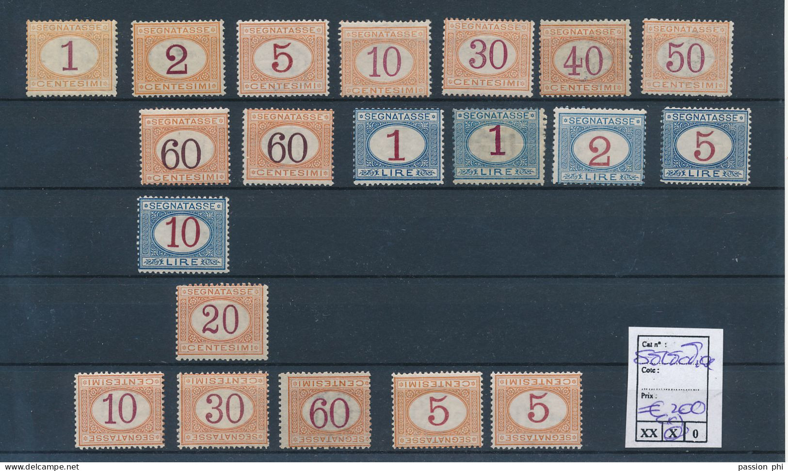 ITALY POSTAGE DUE NICE SELECTION LH OR NO GUM - Taxe