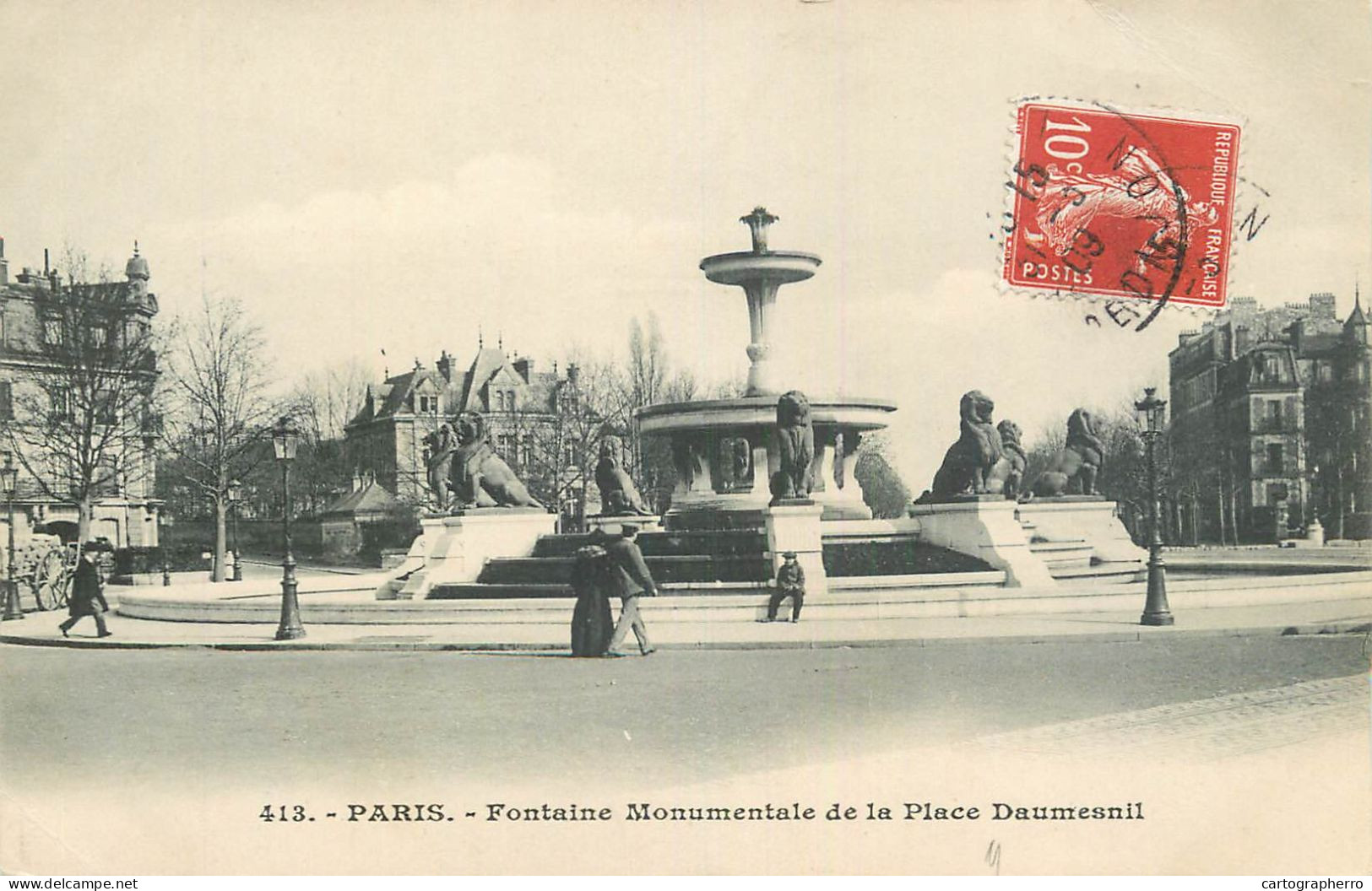 France Cpa Paris Fontaine De La Place Daumresnil - Autres Monuments, édifices