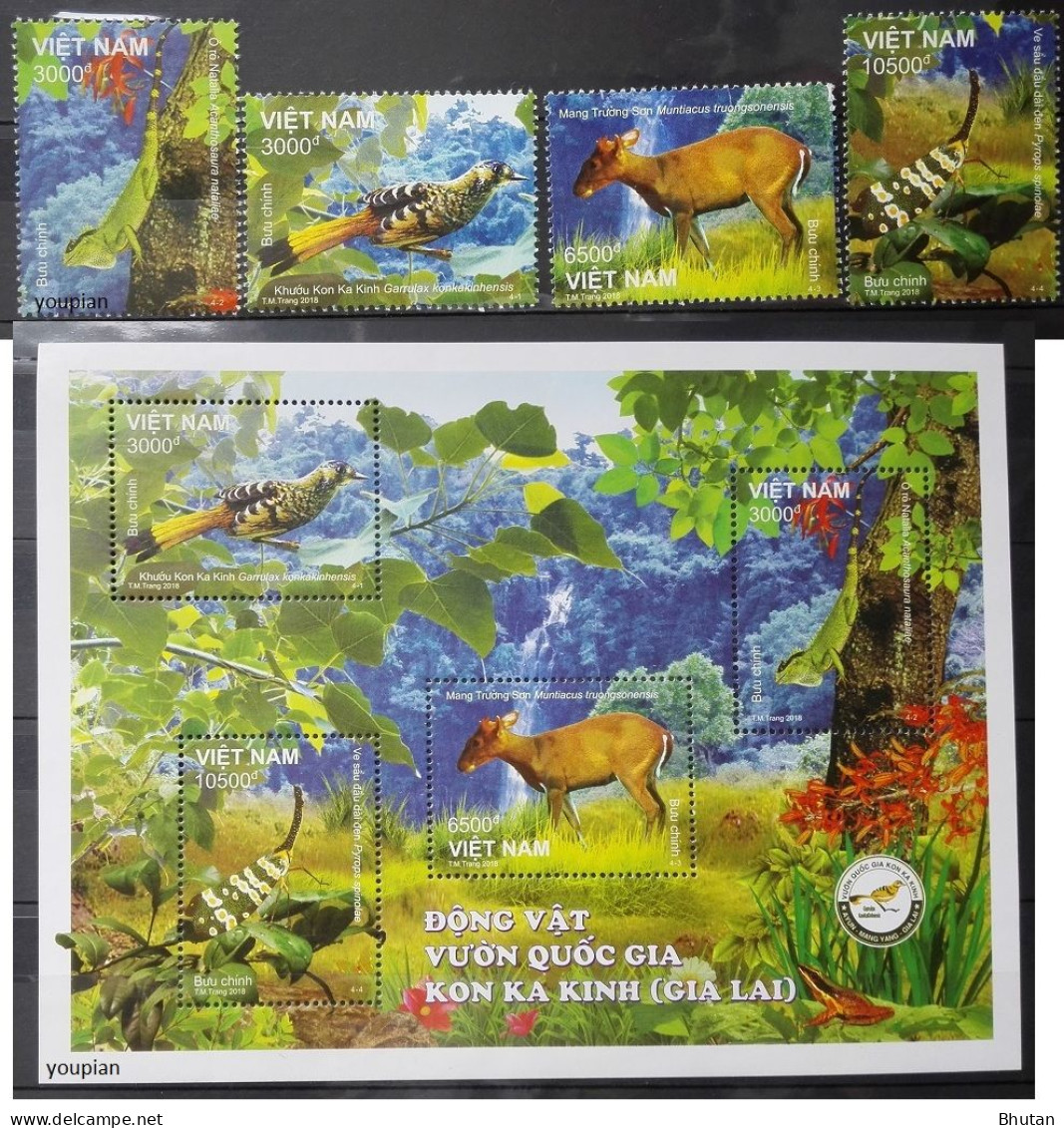 Vietnam 2018, Kon Ka Kihn National Park, MNH S/S And Stamps Set - Vietnam