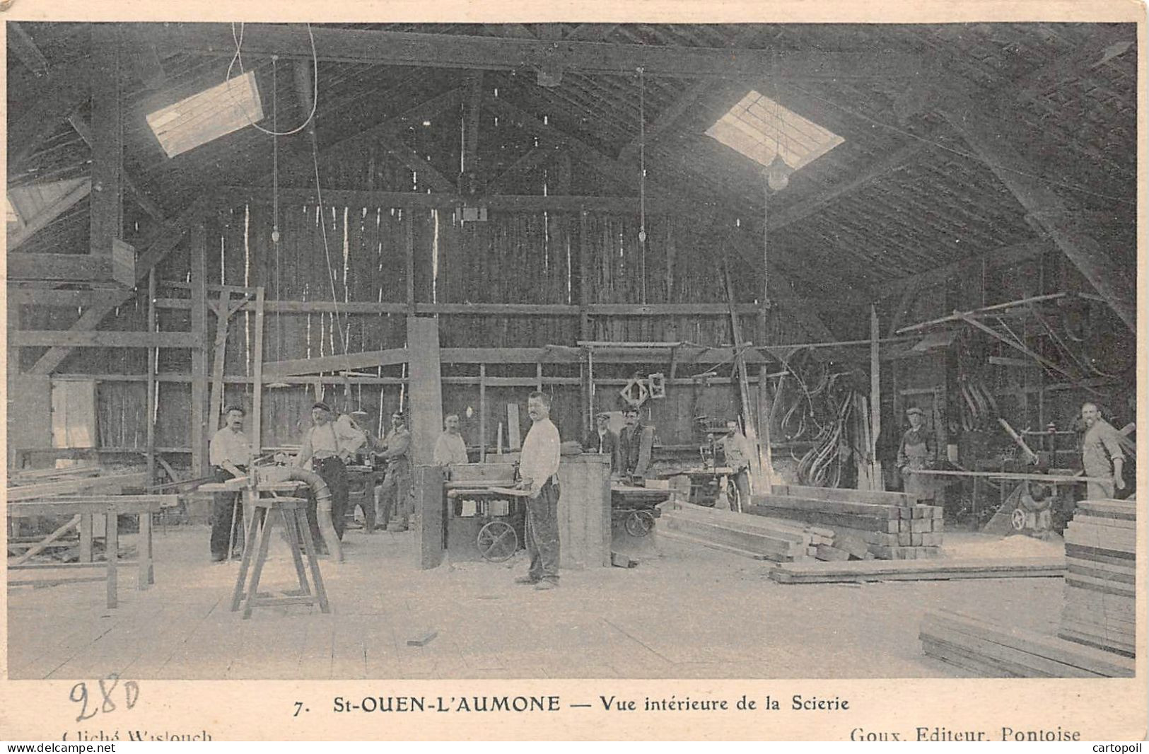 95 - SAINT-OUEN-L'AUMÔNE - Beau Plan Animé De L'intérieur De La Scierie - Saint-Ouen-l'Aumône