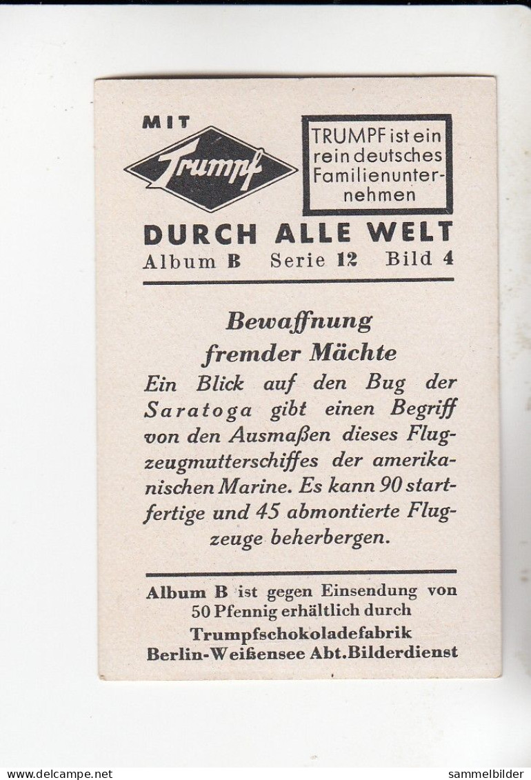 Mit Trumpf Durch Alle Welt Bewaffung Fremder Mächte Saratoga Flugzeugmutterschiff USA B Serie 12 #4 Von 1933 - Other Brands