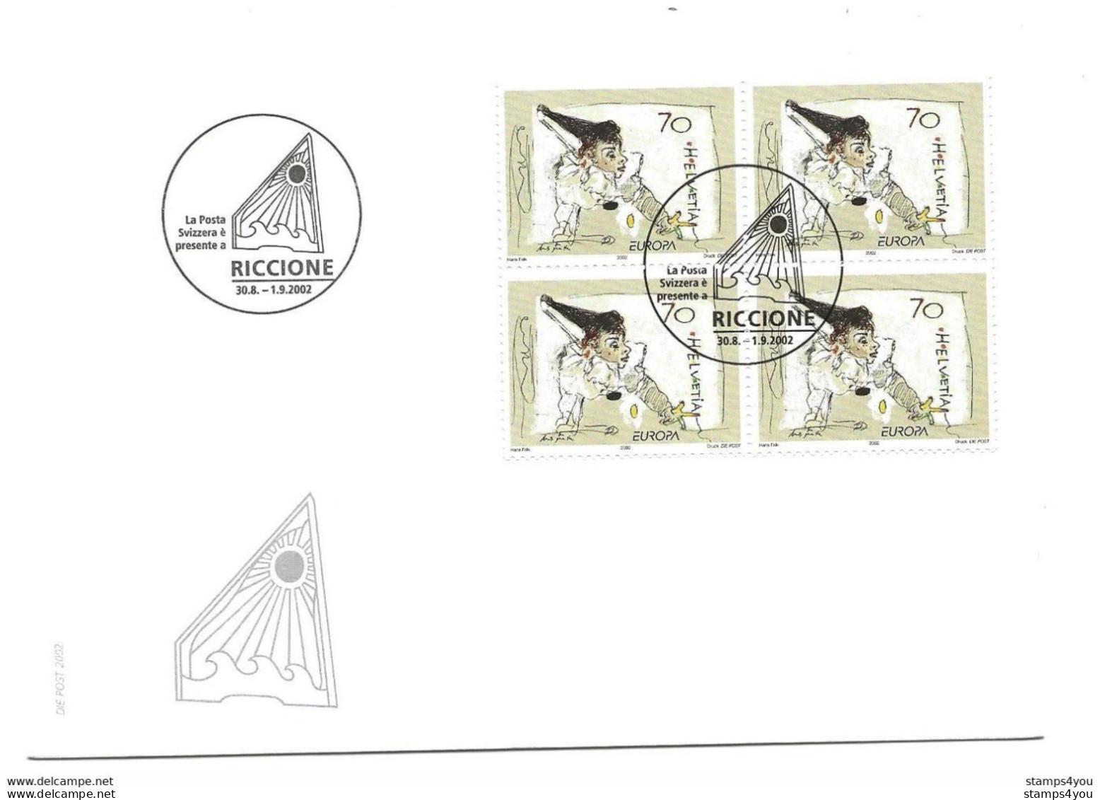 413 - 37 - Enveloppe Avec Oblit Spéciale "Expo Riccione 2002" - Postmark Collection