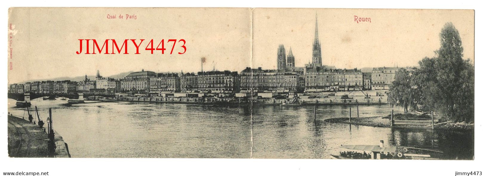 CPA à Double Volets - ROUEN - Quai De Paris ( Bien Animé ) N° 4283 - Stepgel & Cie - Rouen