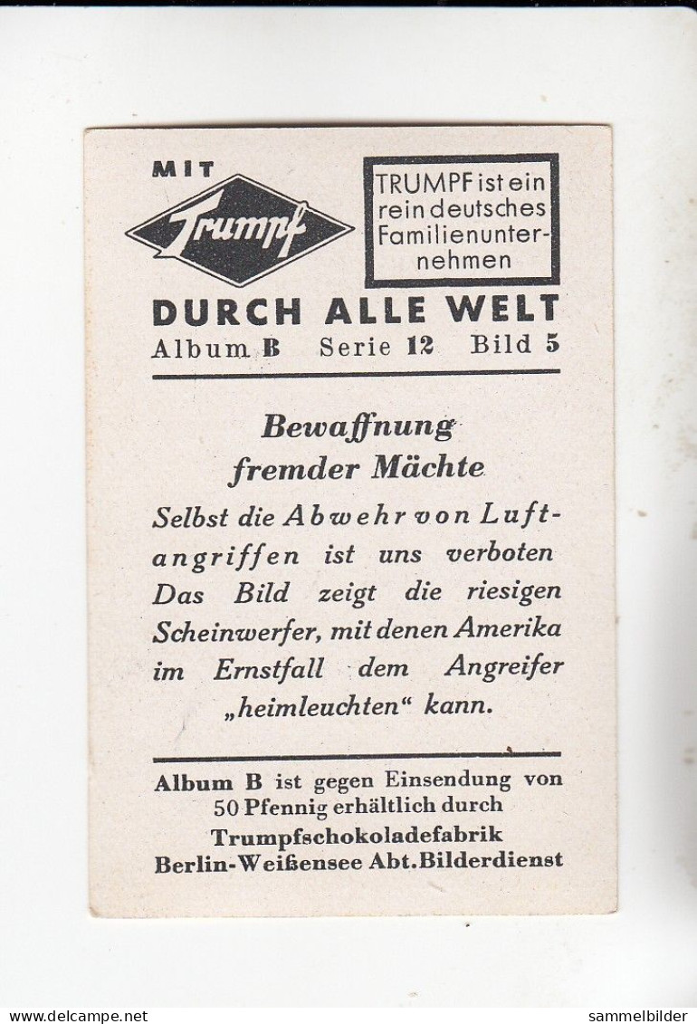 Mit Trumpf Durch Alle Welt Bewaffung Fremder Mächte Riesige Scheinwerfer USA  B Serie 12 #5 Von 1933 - Other Brands