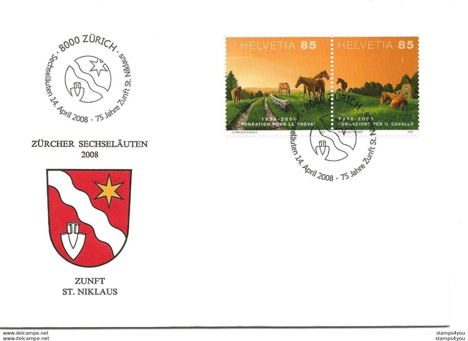 413 - 41 - Enveloppe Avec Oblit Spéciale "Sechseläuten Zürich 2008" - Poststempel