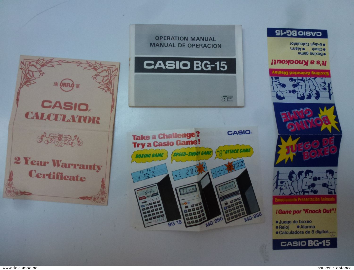 Jeu Vidéo Boxing Game Computer Calculette Casio BG 15 Avec Boite Et Notice - Other & Unclassified