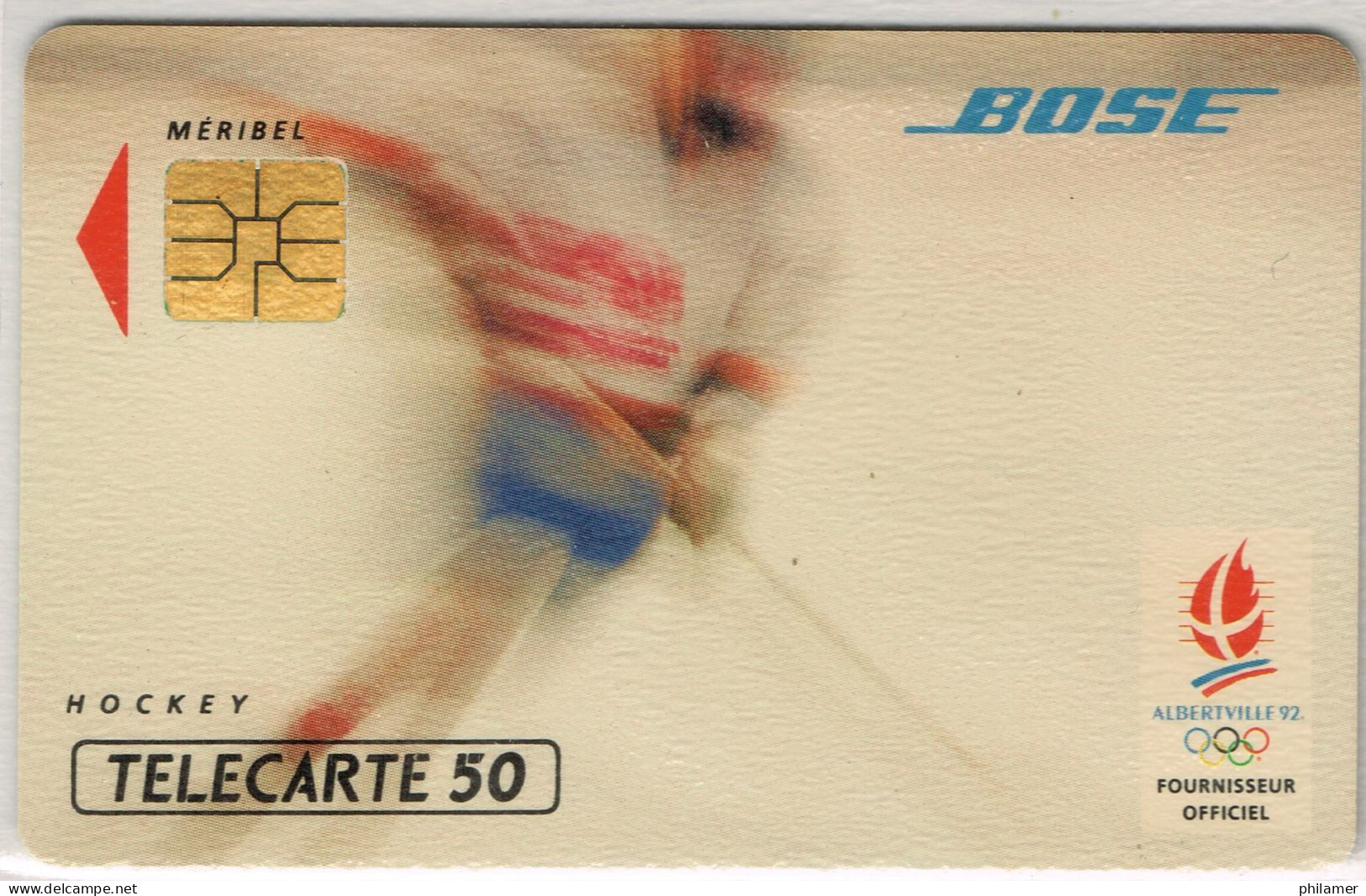 France Telecarte Phonecard F214 Bose Enceinte Musique Hockey Meribel Sport Jeux Olympique Albertville Ut BE - 1991