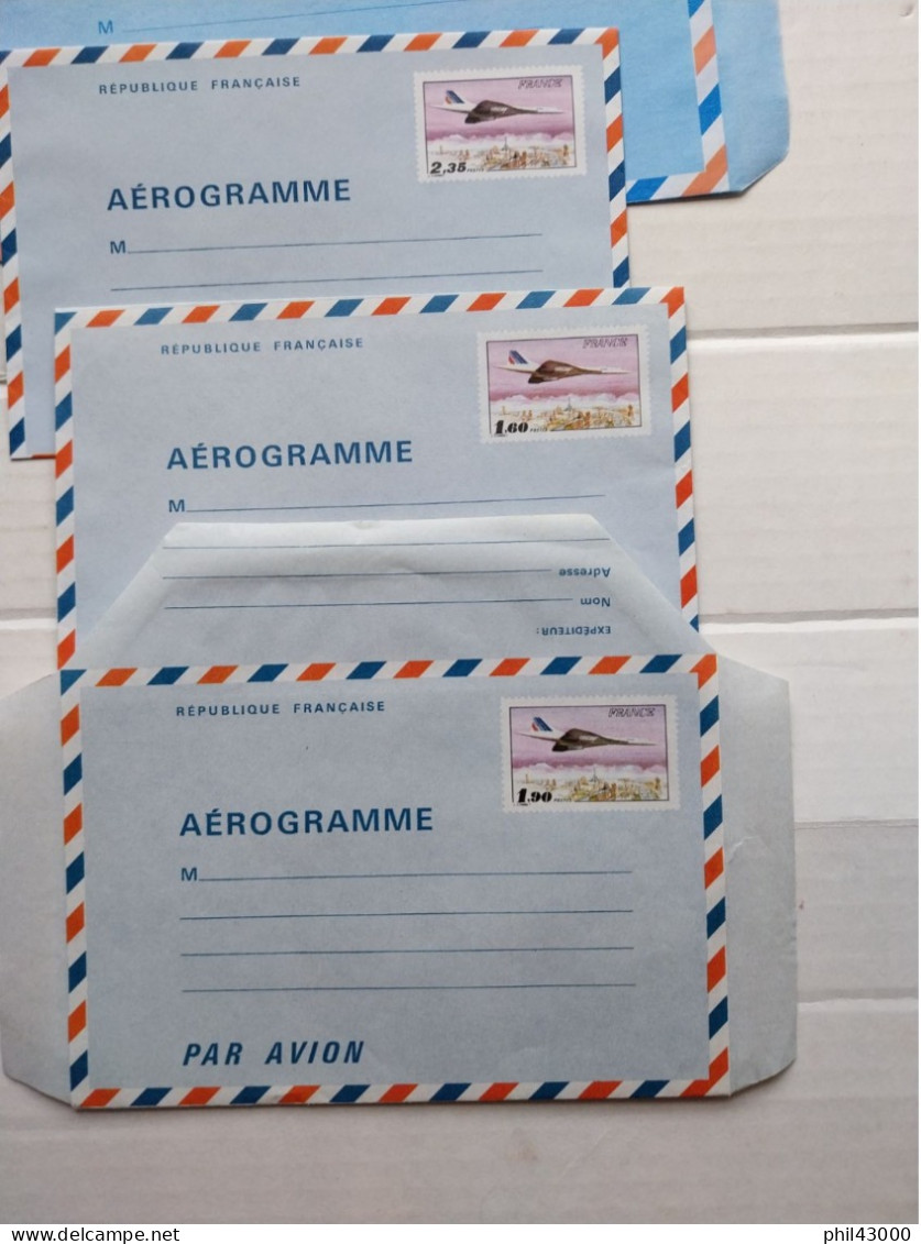 FRANCE UN LOT DE 9 AEROGRAMMES NEUF ** POSTE AERIENNE ENTIERS POSTAUX - 1960-.... Storia Postale