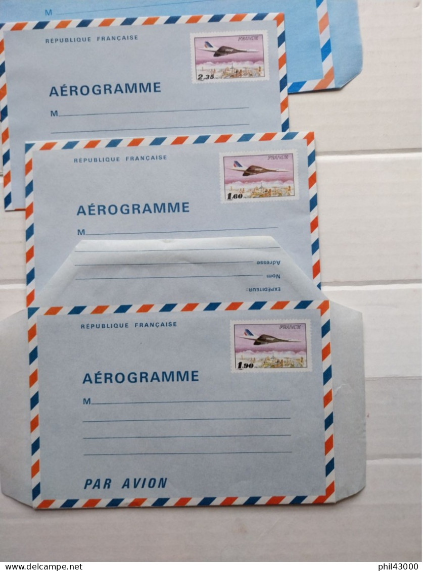 FRANCE UN LOT DE 9 AEROGRAMMES NEUF ** POSTE AERIENNE ENTIERS POSTAUX - 1960-.... Briefe & Dokumente