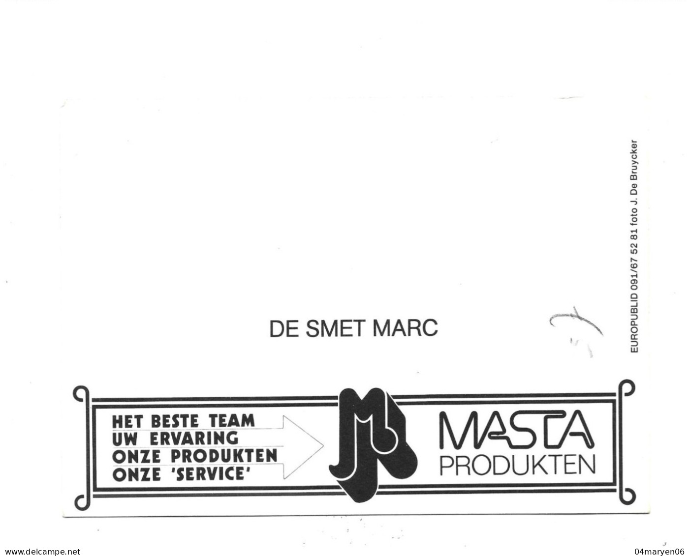 ***   MARC  DE  SMET   ***   -  GEHANDTEKEND  ! ! !  /  MASTA PRODUKTEN   -  Zie / Voir / See / Scan's - Cyclisme