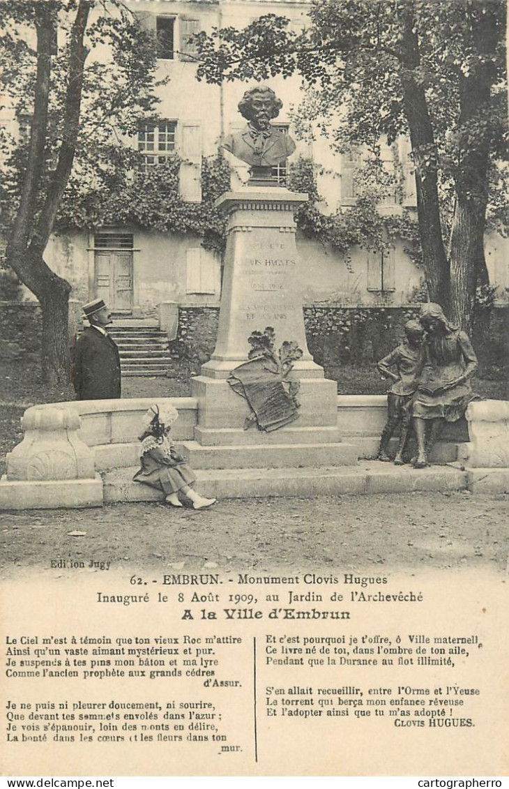 France Cpa Embrun Monument Clovis Hugues - Embrun