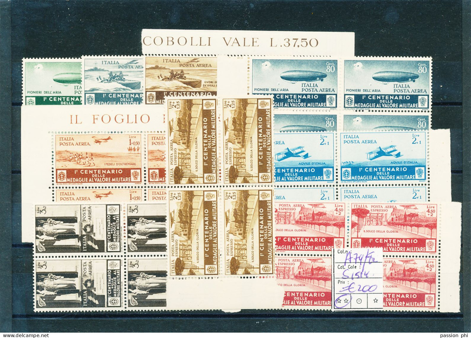 ITALY SASSONE A74/82 MNH - Neufs