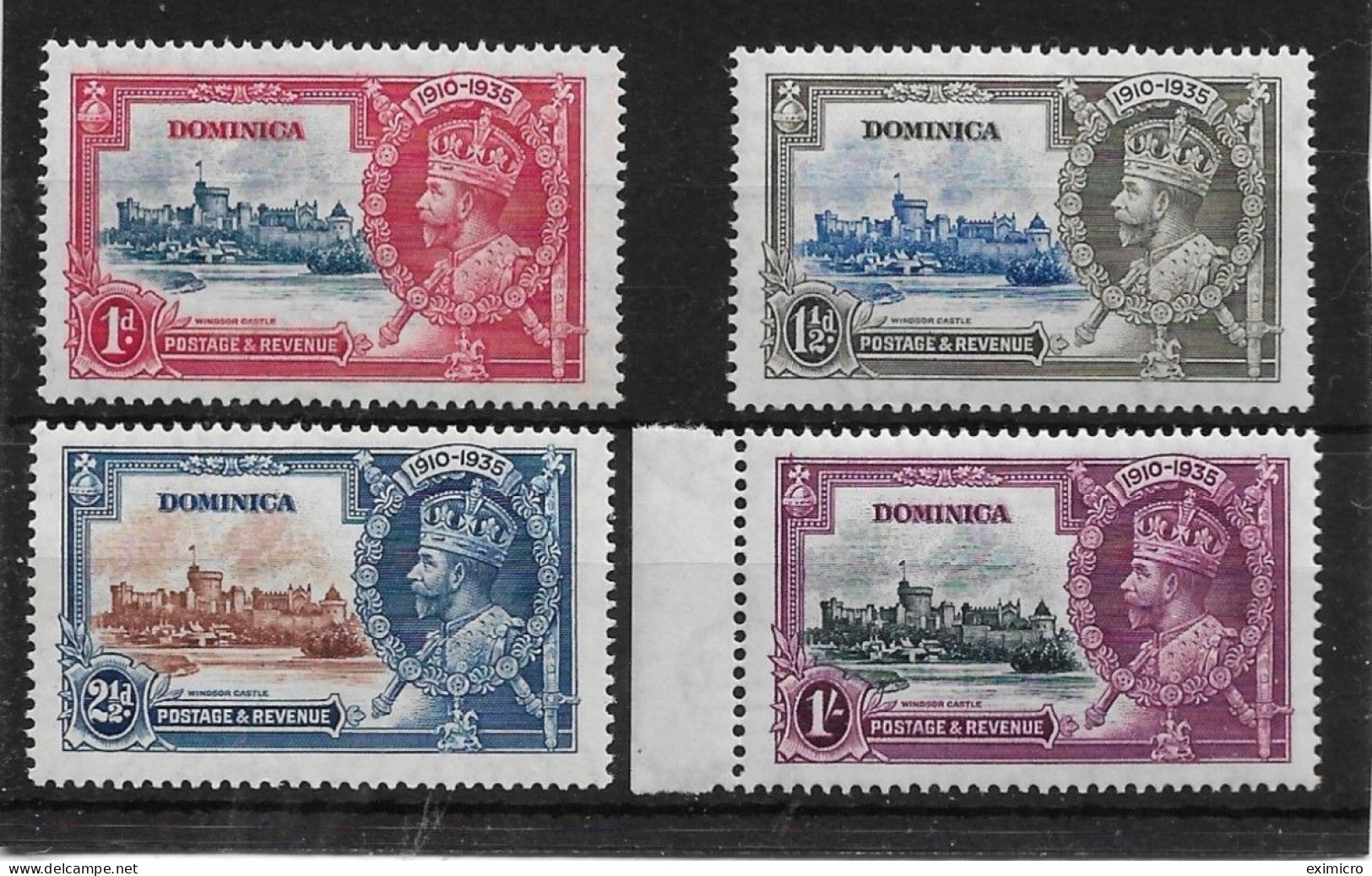 DOMINICA 1935 SILVER JUBILEE SET UNMOUNTED MINT Cat £27 - Dominique (...-1978)