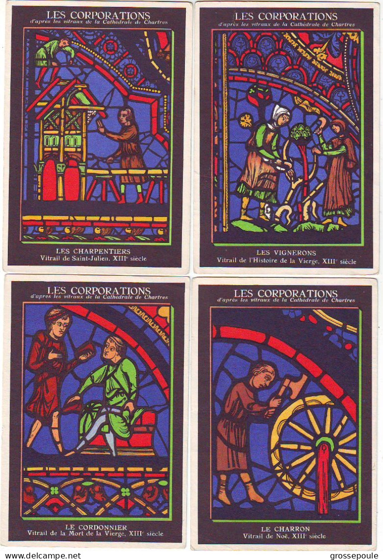 CHARTRES - Lot De 20 Cartes Publicité Au Dos VITRAUX DE LA CATHEDRALE DE CHARTRE - Quadri, Vetrate E Statue