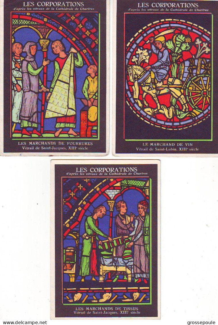 CHARTRES - Lot De 20 Cartes Publicité Au Dos VITRAUX DE LA CATHEDRALE DE CHARTRE - Quadri, Vetrate E Statue