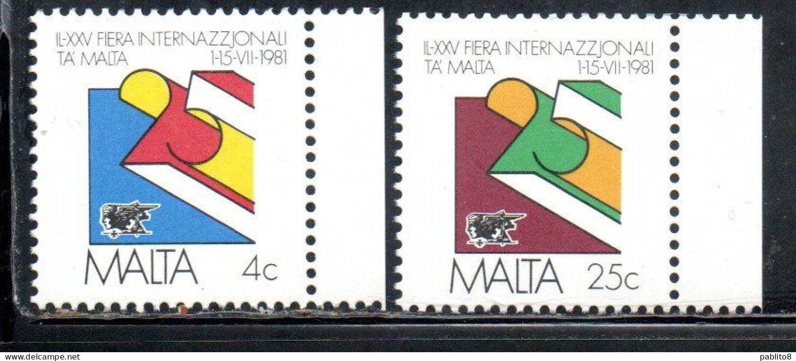 MALTA 1981 MALTESE TRADE FAIR FIERA DEL COMMERCIO COMPLETE SET SERIE COMPLETA MNH - Malte