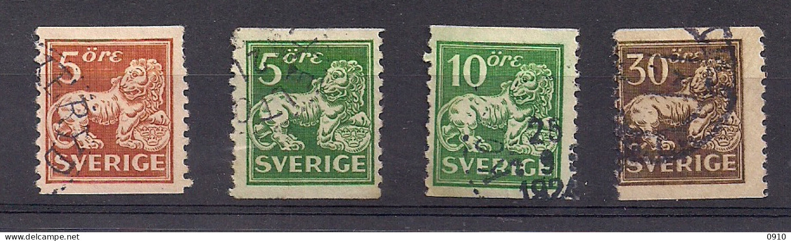 Nr.142+143+144+148 (O) STANDING LION 1920-1934-cat.Facit- - Used Stamps