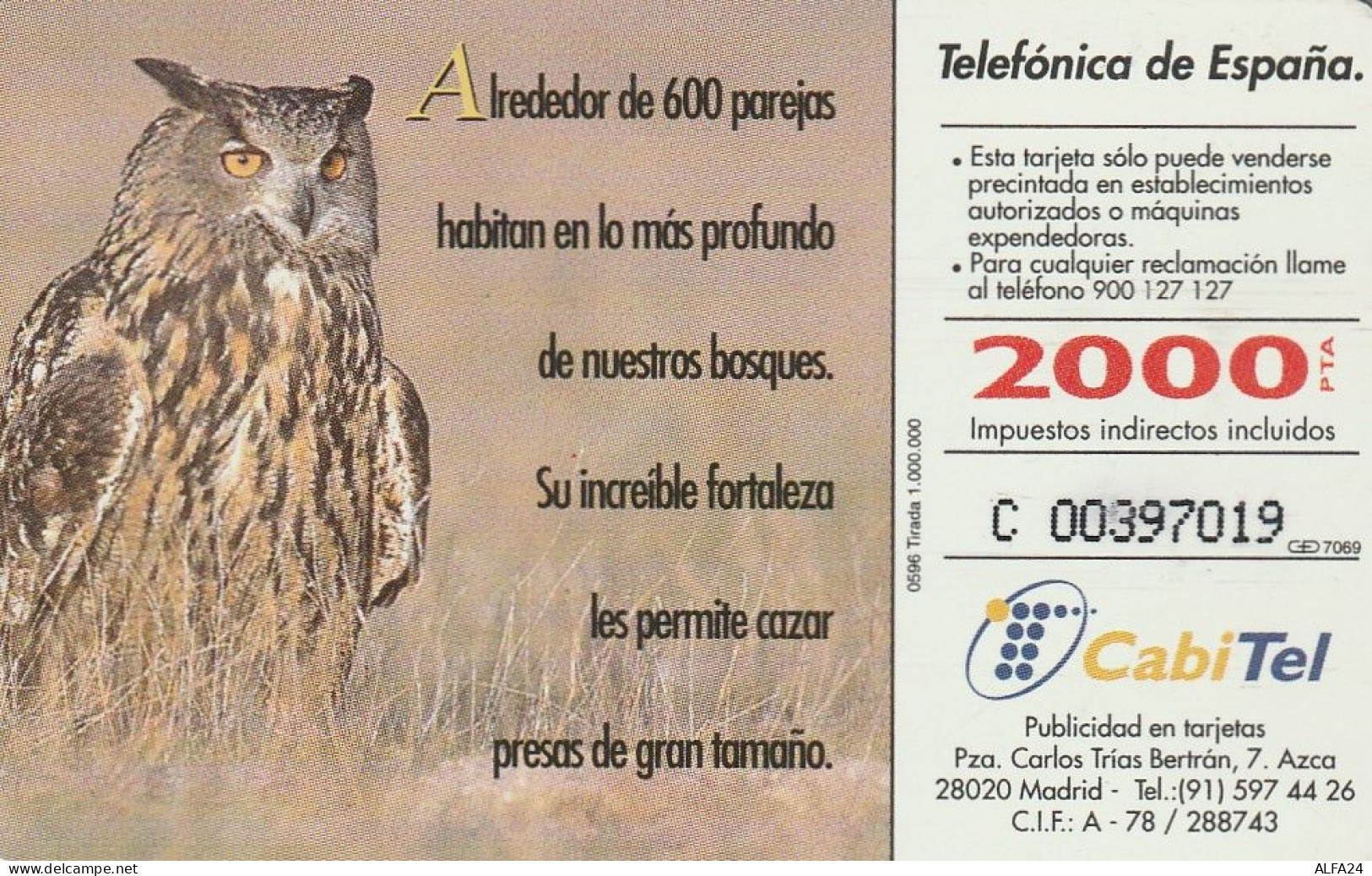 PHONE CARD SPAGNA FAUNA IBERICA (CZ1461 - Emissioni Di Base