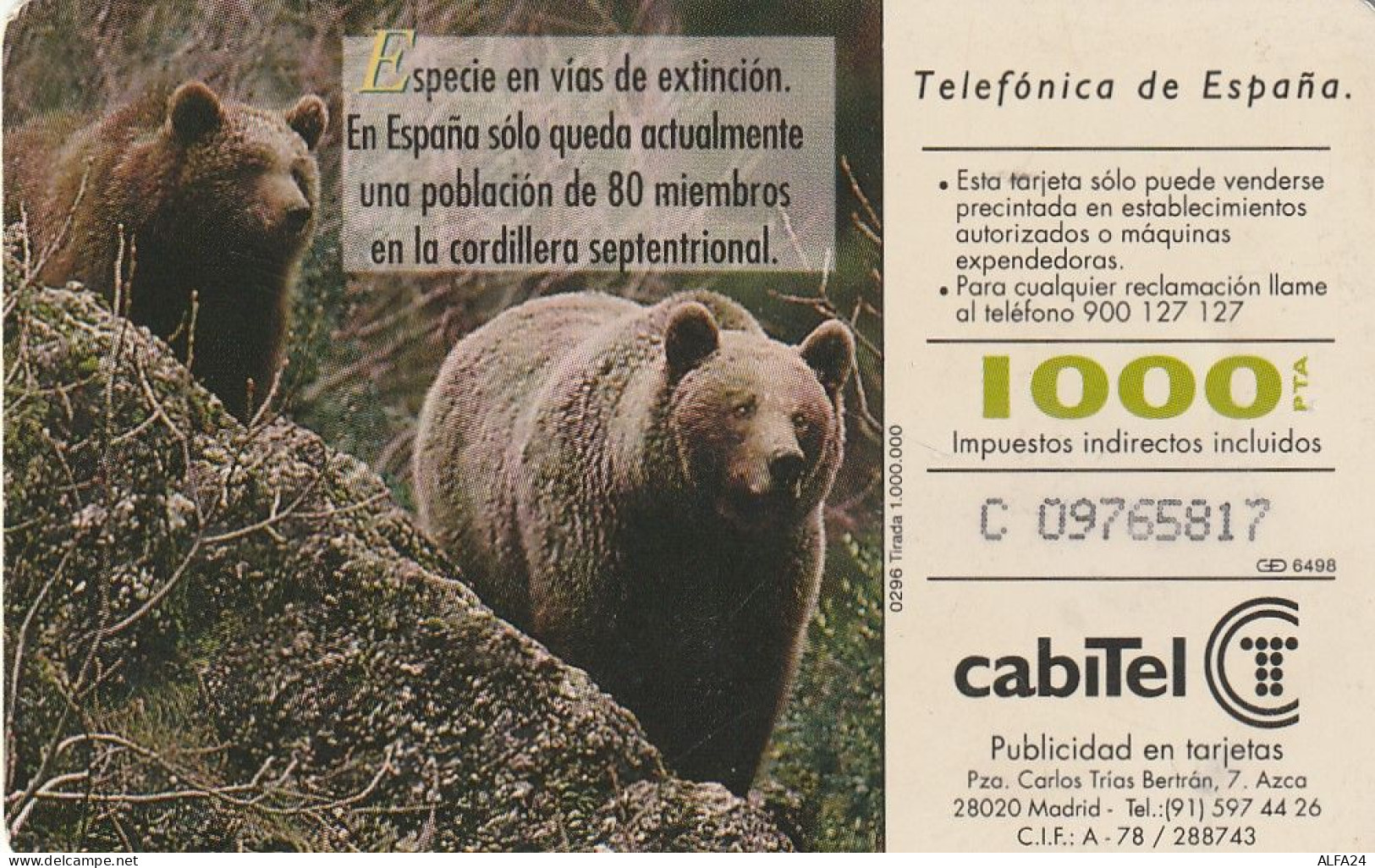 PHONE CARD SPAGNA FAUNA IBERICA (CZ1462 - Emissioni Di Base
