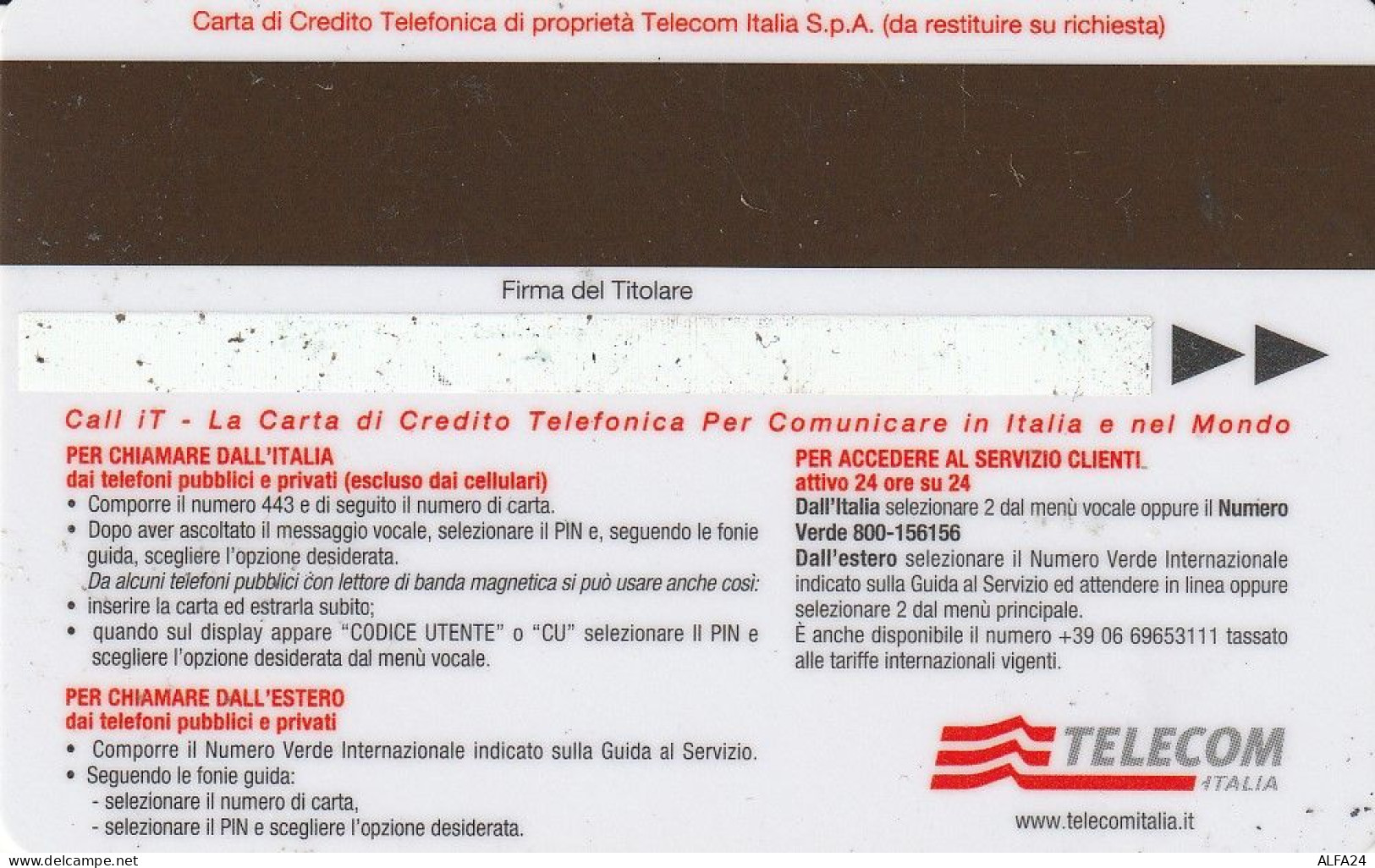 CARTA CREDITO TELECOM CALL IT  (CZ1442 - Usi Speciali