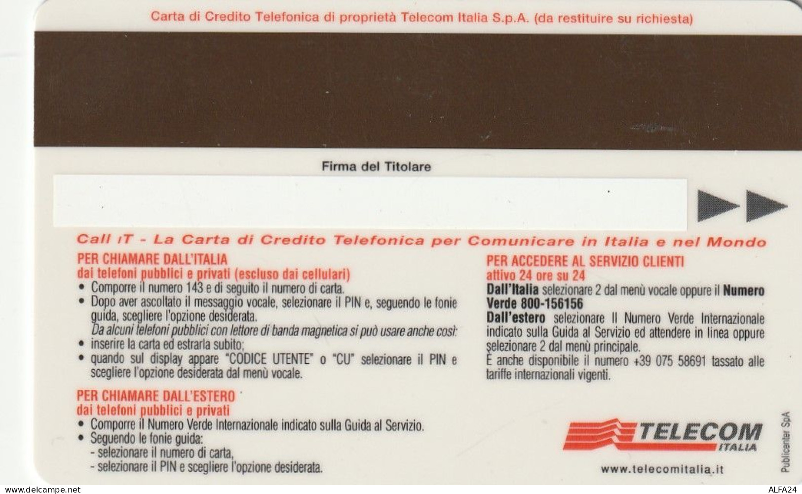 CARTA CREDITO TELECOM CALL IT  (CZ1438 - Speciaal Gebruik