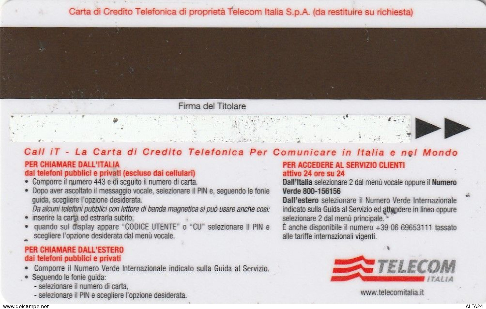 CARTA CREDITO TELECOM CALL IT  (CZ1440 - Usi Speciali