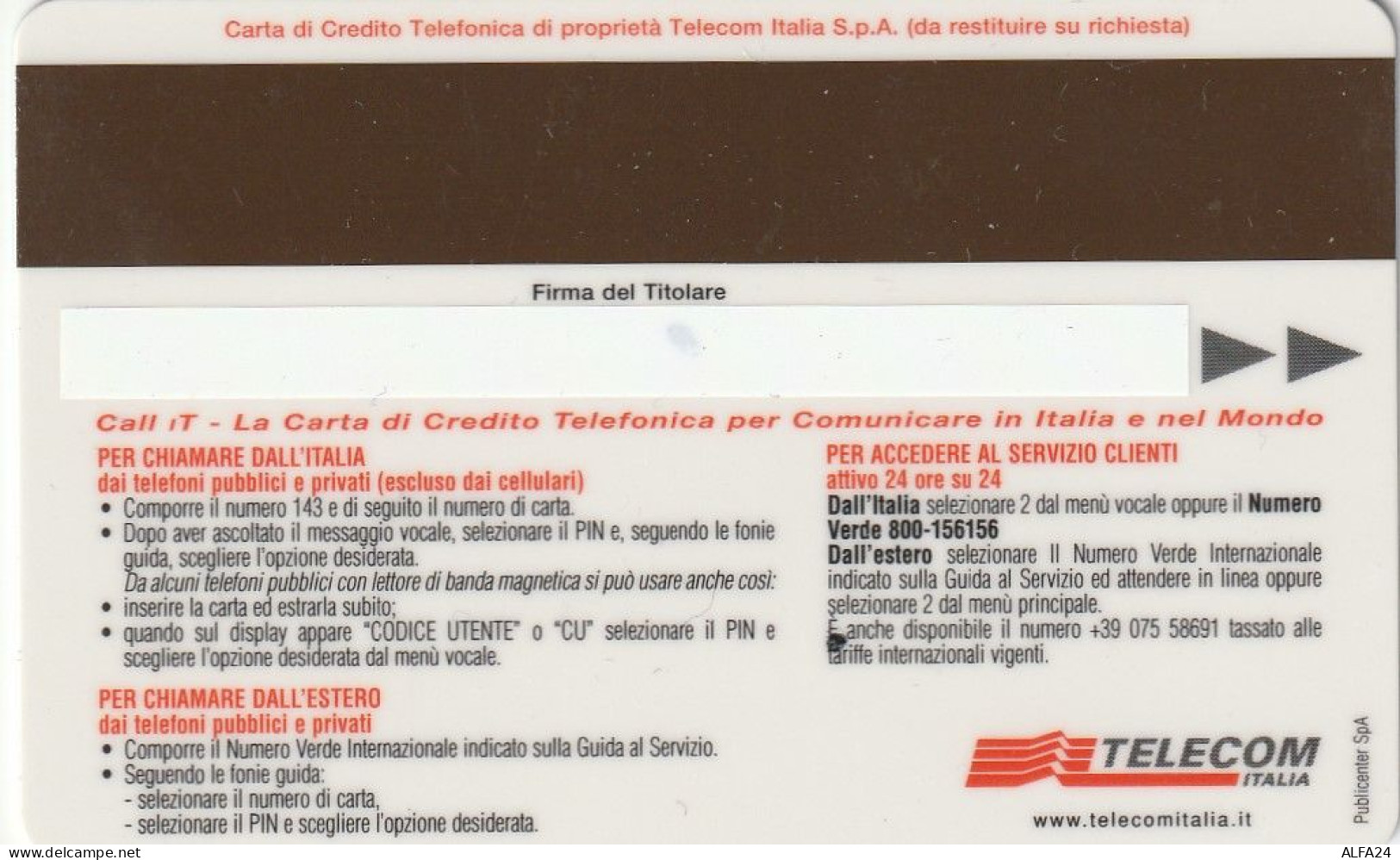 CARTA CREDITO TELECOM CALL IT  (CZ1434 - Usi Speciali