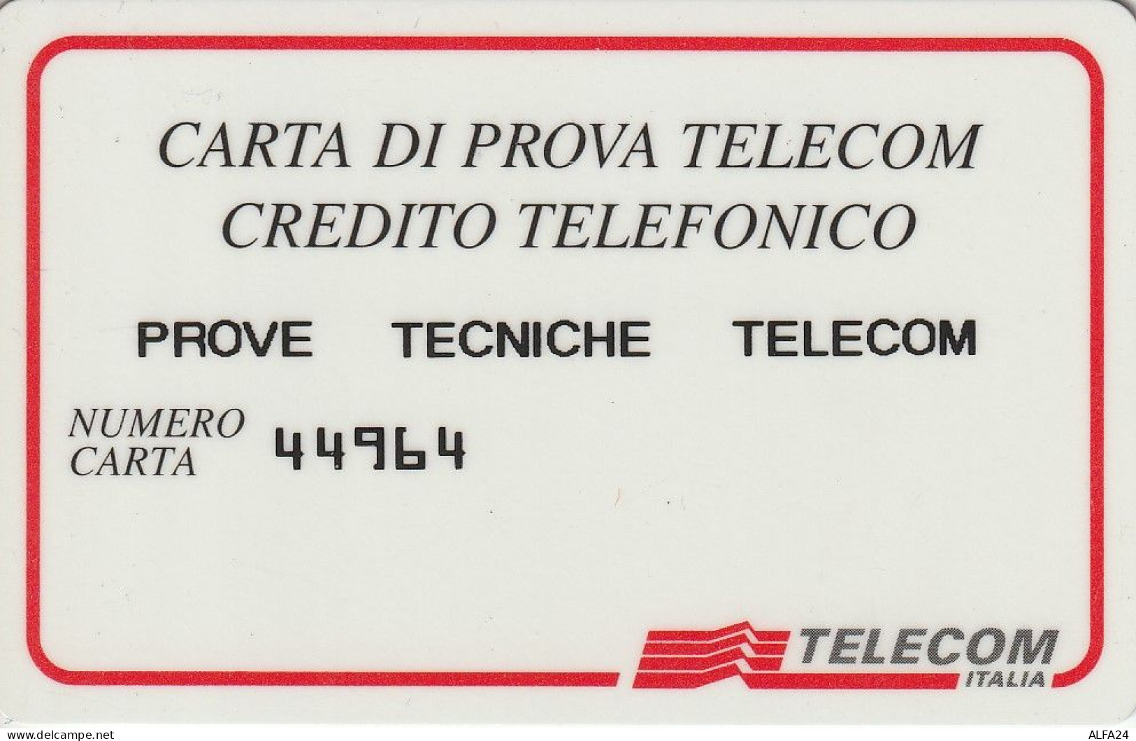 CARTA DI PROVA TELECOM CREDITO TELEFONICO  (CZ1431 - Tests & Service