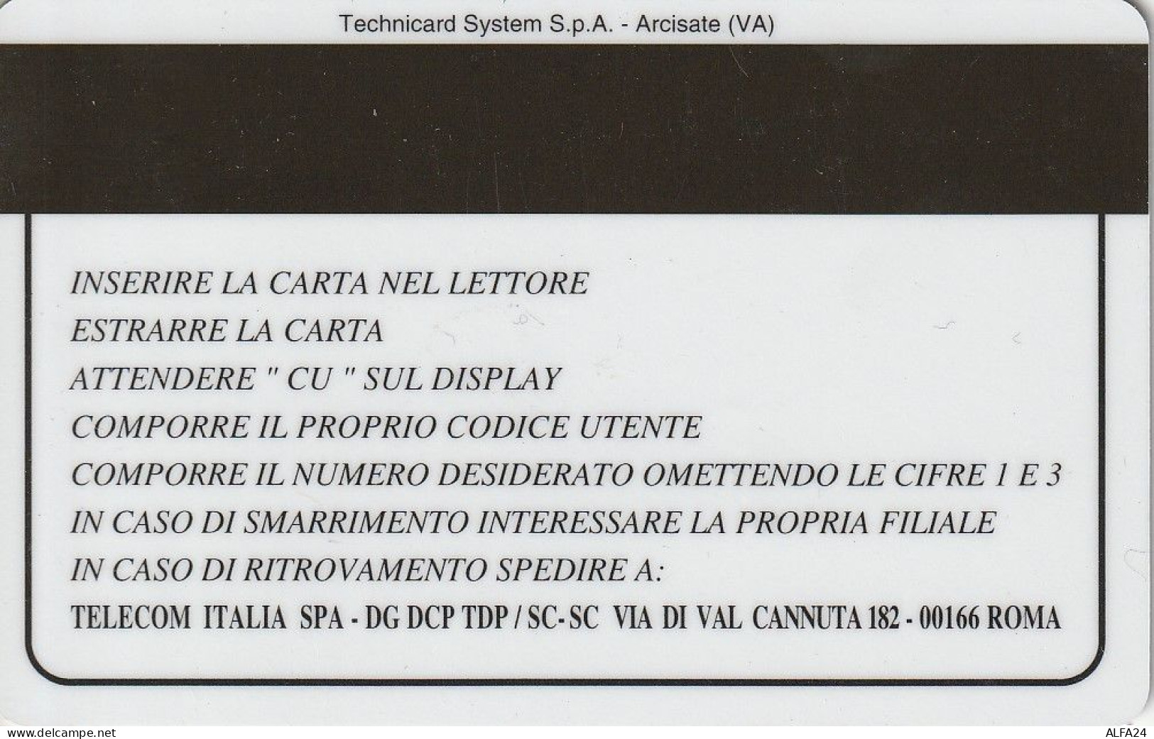 CARTA DI PROVA TELECOM CREDITO TELEFONICO  (CZ1431 - Test- Und Dienst-TK