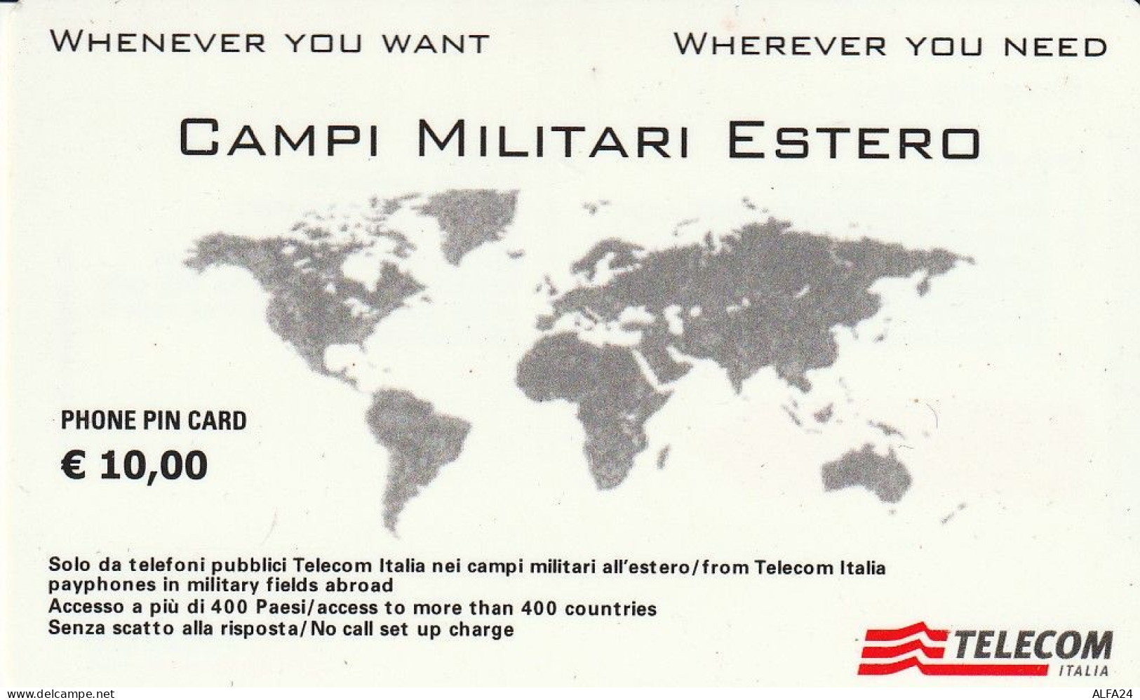 PREPAID PHONE CARD ITALIA CAMPI MILITARI PROTOTIPO (CZ1410 - Publiques Ordinaires