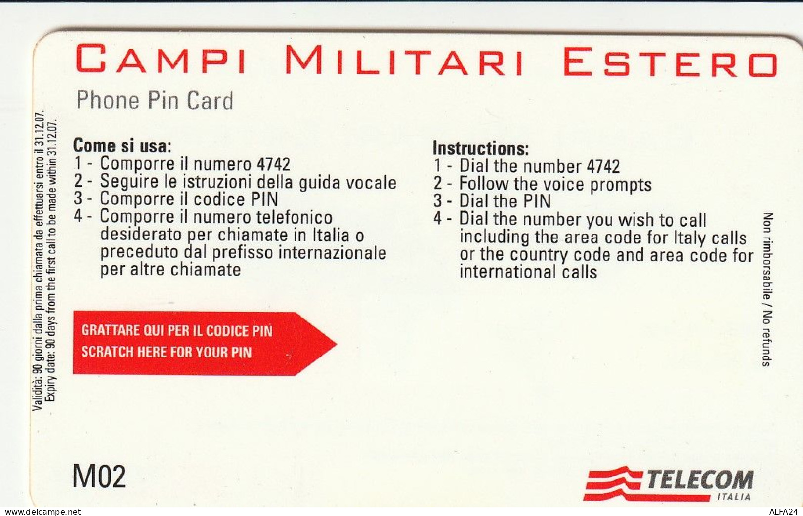 PREPAID PHONE CARD ITALIA CAMPI MILITARI PROTOTIPO (CZ1410 - Pubbliche Ordinarie