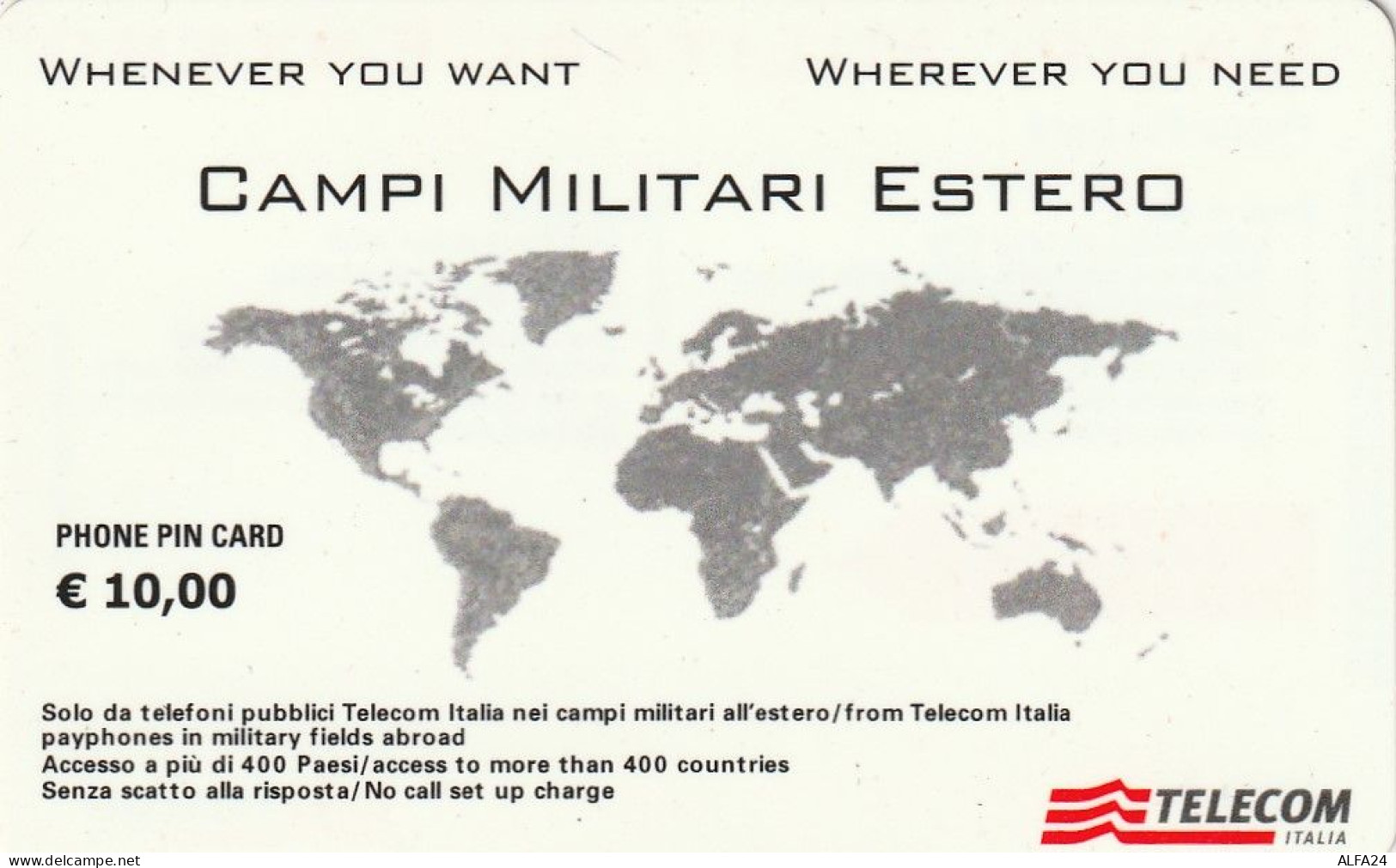 PREPAID PHONE CARD ITALIA CAMPI MILITARI PROTOTIPO (CZ1408 - Publiques Ordinaires