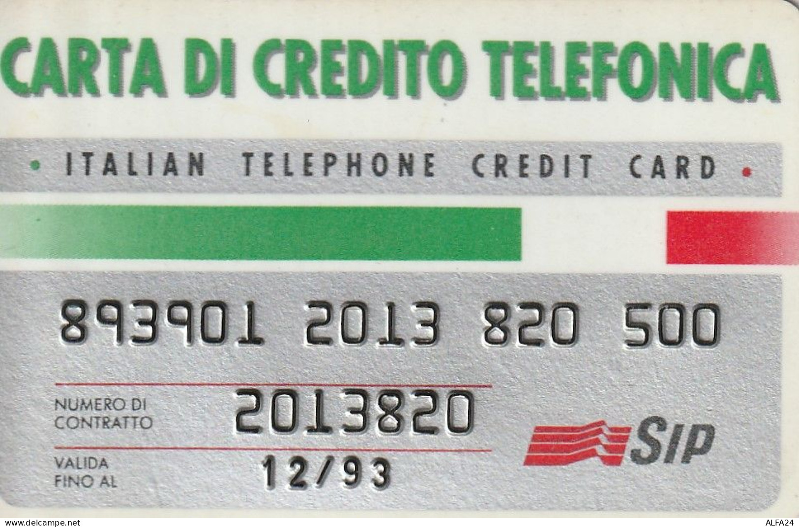 CARTA CREDITO TELEFONICA TELECOM  (CZ1395 - Usi Speciali