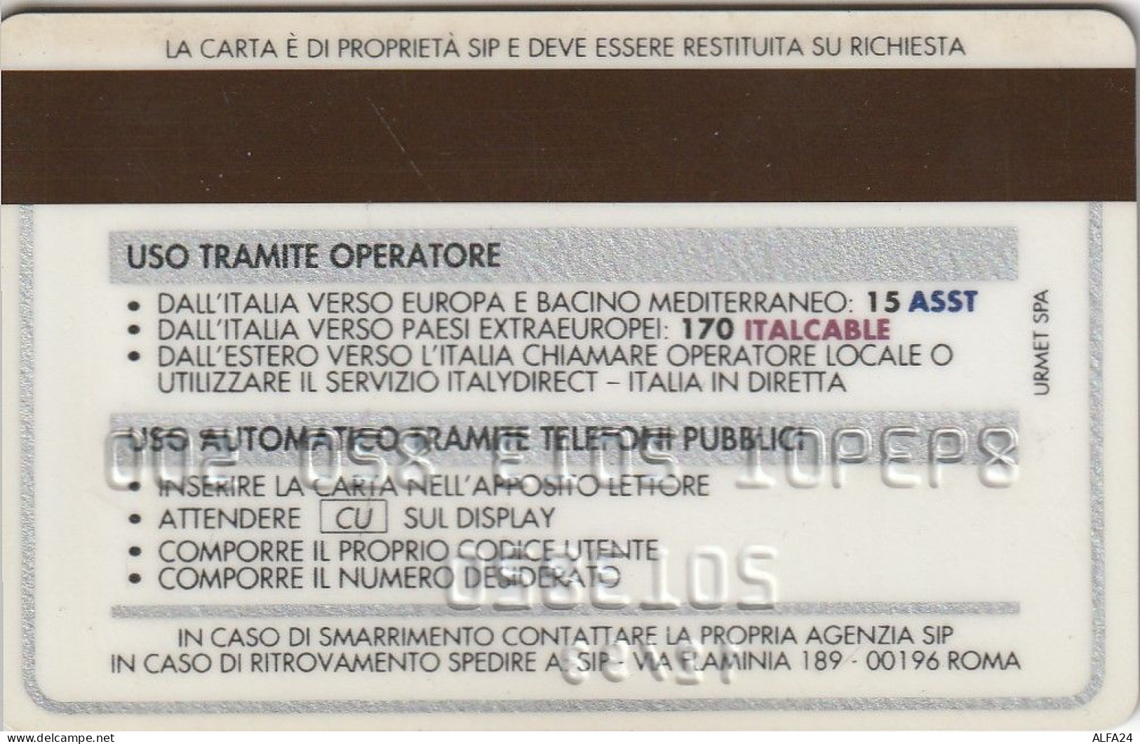 CARTA CREDITO TELEFONICA TELECOM  (CZ1395 - Usi Speciali