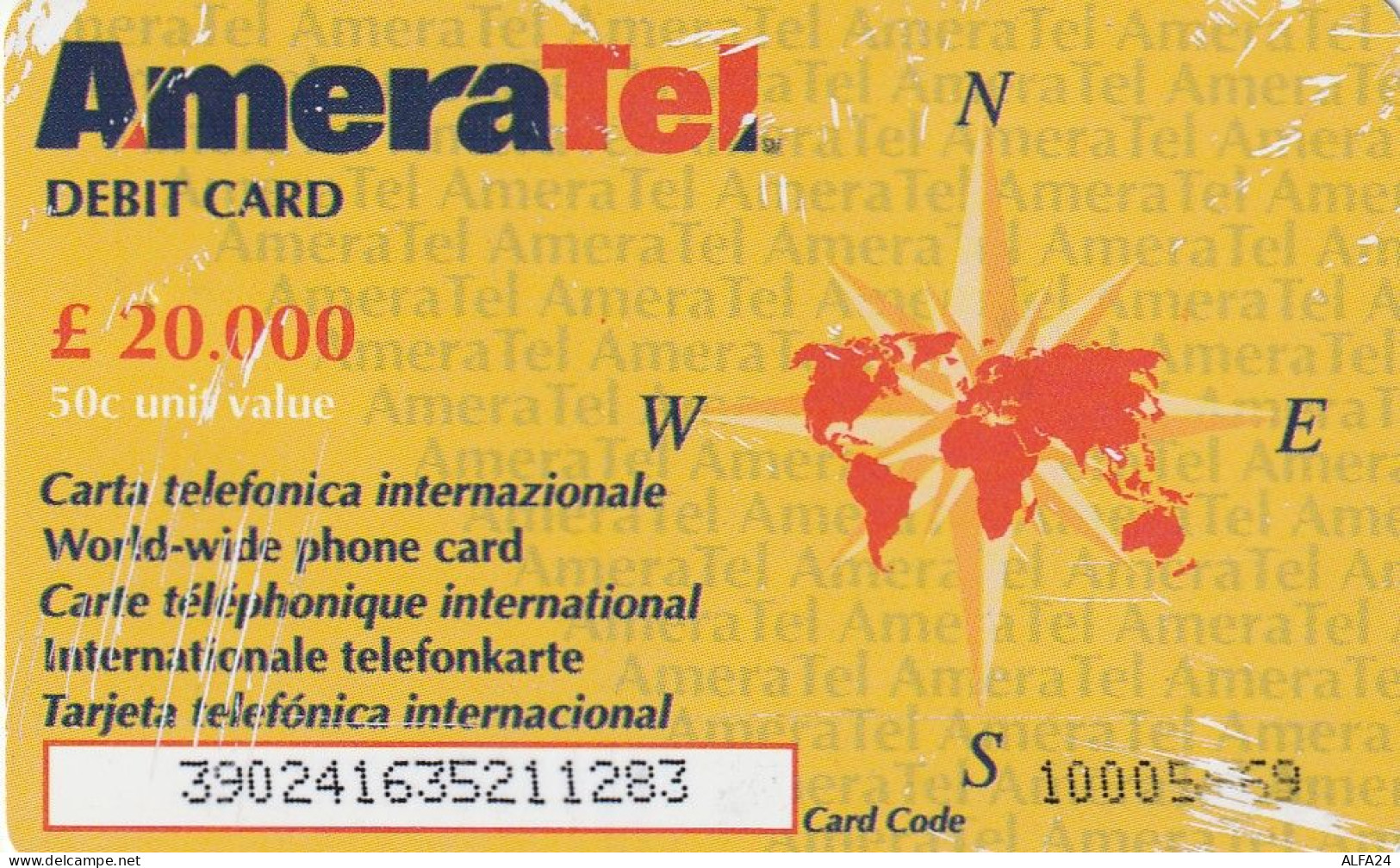 PREPAID PHONE CARD ITALIA AMERATEL (CZ1376 - [2] Tarjetas Móviles, Prepagadas & Recargos