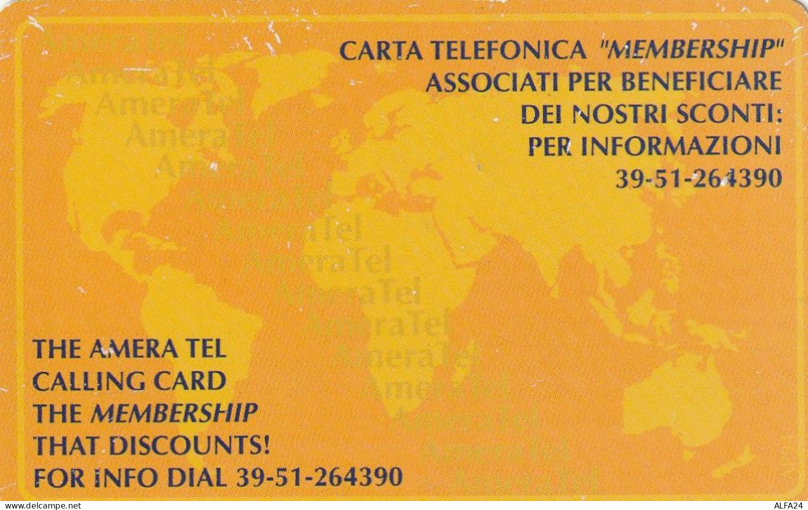 PREPAID PHONE CARD ITALIA AMERATEL (CZ1376 - [2] Handy-, Prepaid- Und Aufladkarten