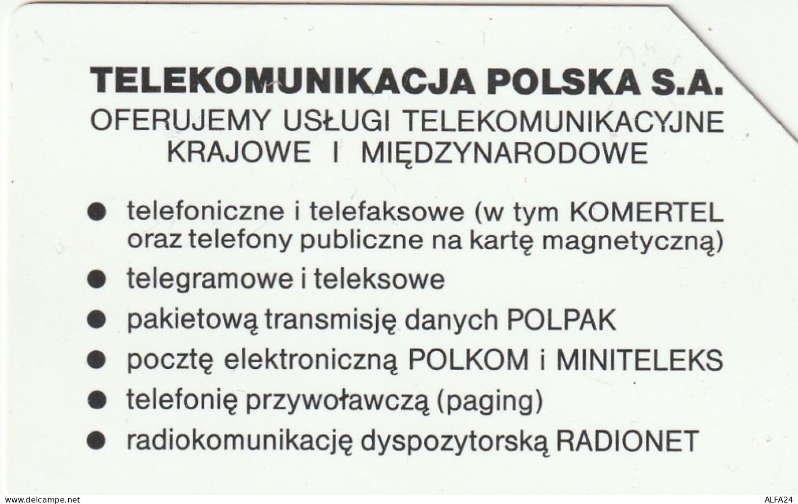 PHONE CARD POLONIA  (CZ1328 - Poland