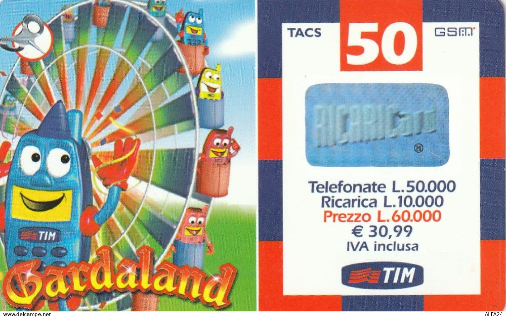 RICARICA TIM GARDALAND  (CZ1300 - [2] Handy-, Prepaid- Und Aufladkarten