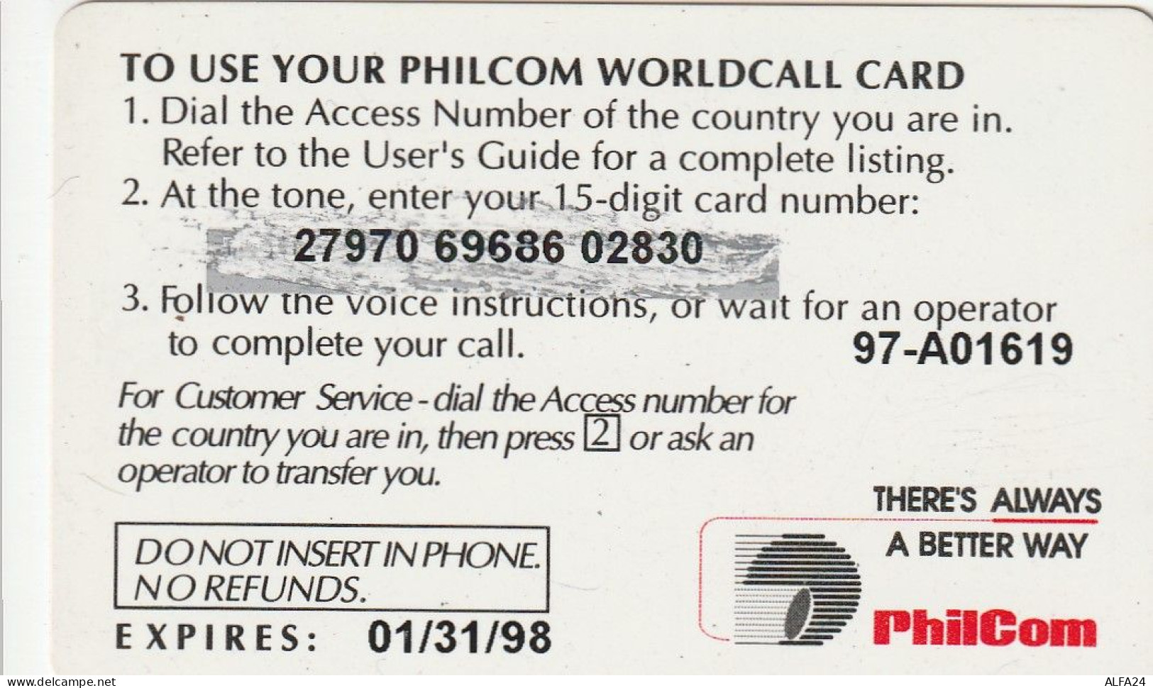 PREPAID PHONE CARD FILIPPINE  (CZ1283 - Filipinas