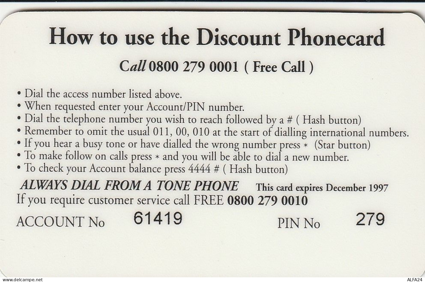 PREPAID PHONE CARD UK  (CZ1258 - BT Global Cards (Prepaid)