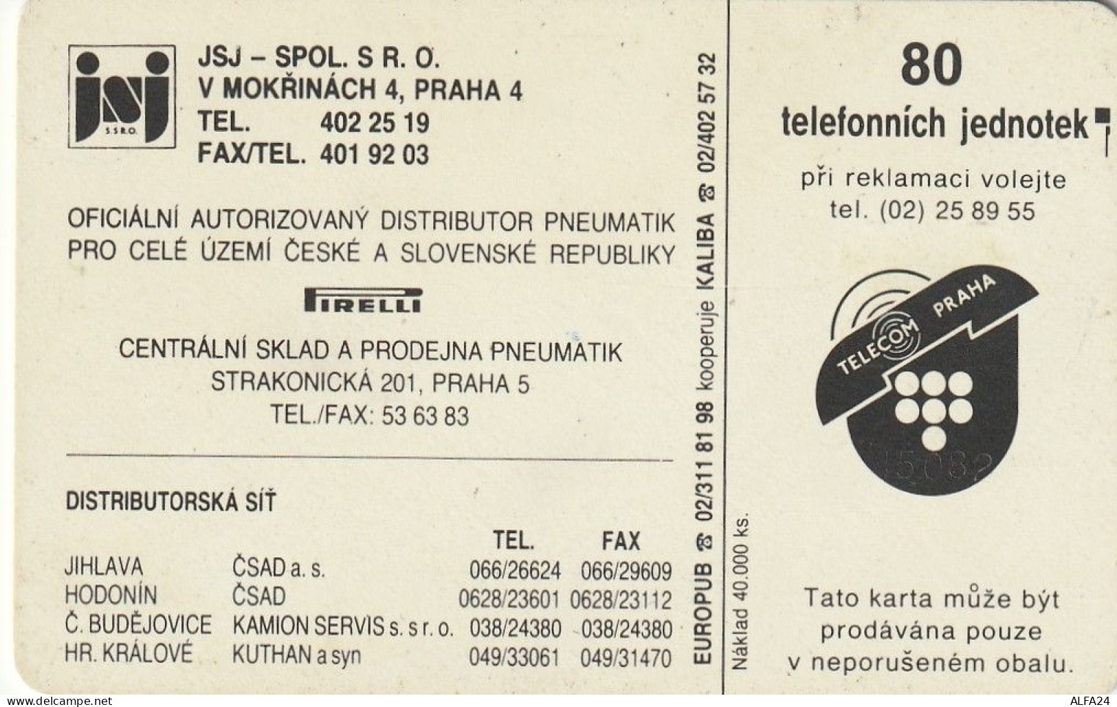 PHONE CARD REP.CECA  (CZ1192 - Tschechische Rep.