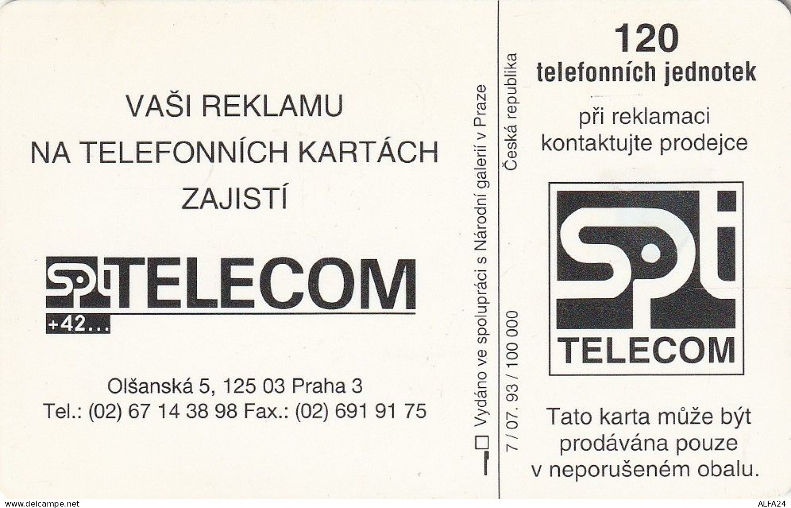 PHONE CARD REP.CECA  (CZ1154 - Tschechische Rep.