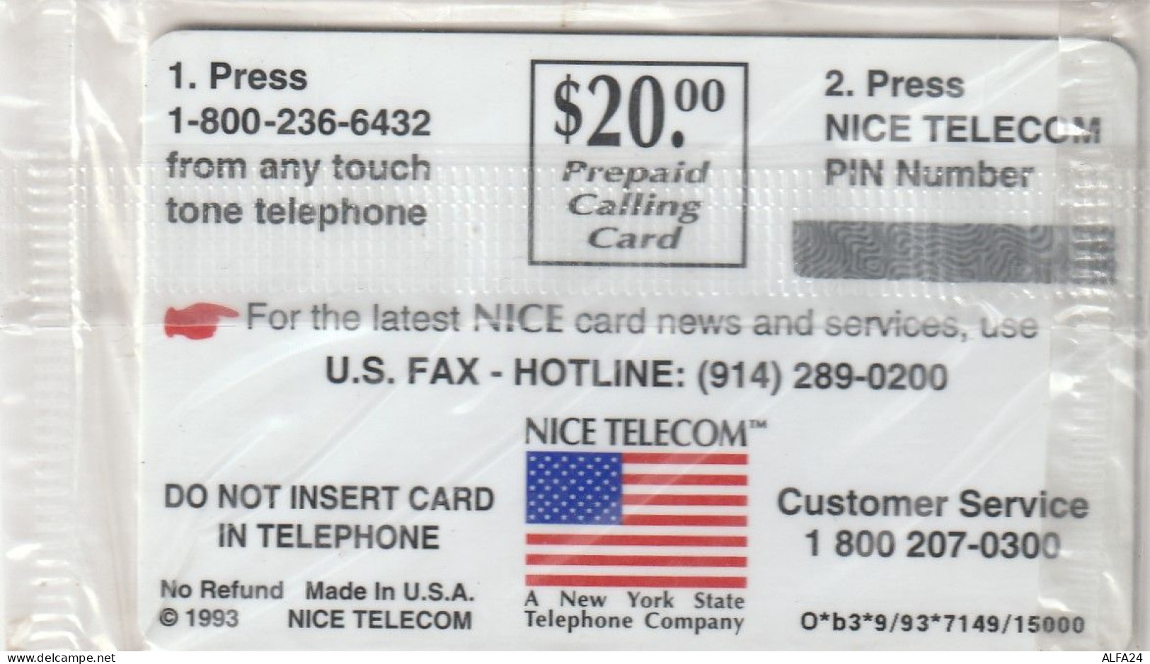 PREPAID PHONE CARD USA  (CZ1120 - Altri & Non Classificati