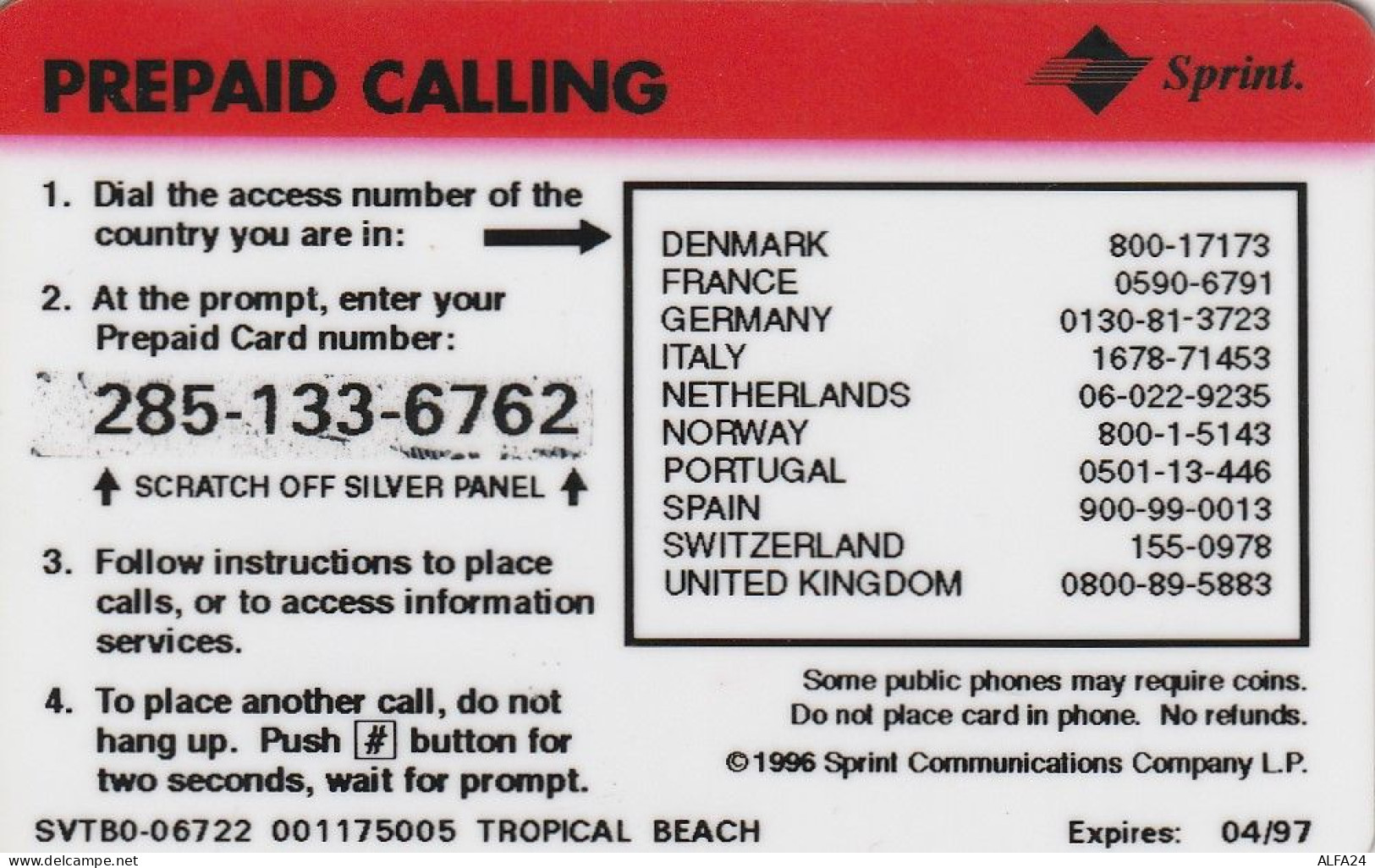 PREPAID PHONE CARD ITALIA SPRINT (CZ1117 - [2] Tarjetas Móviles, Prepagadas & Recargos